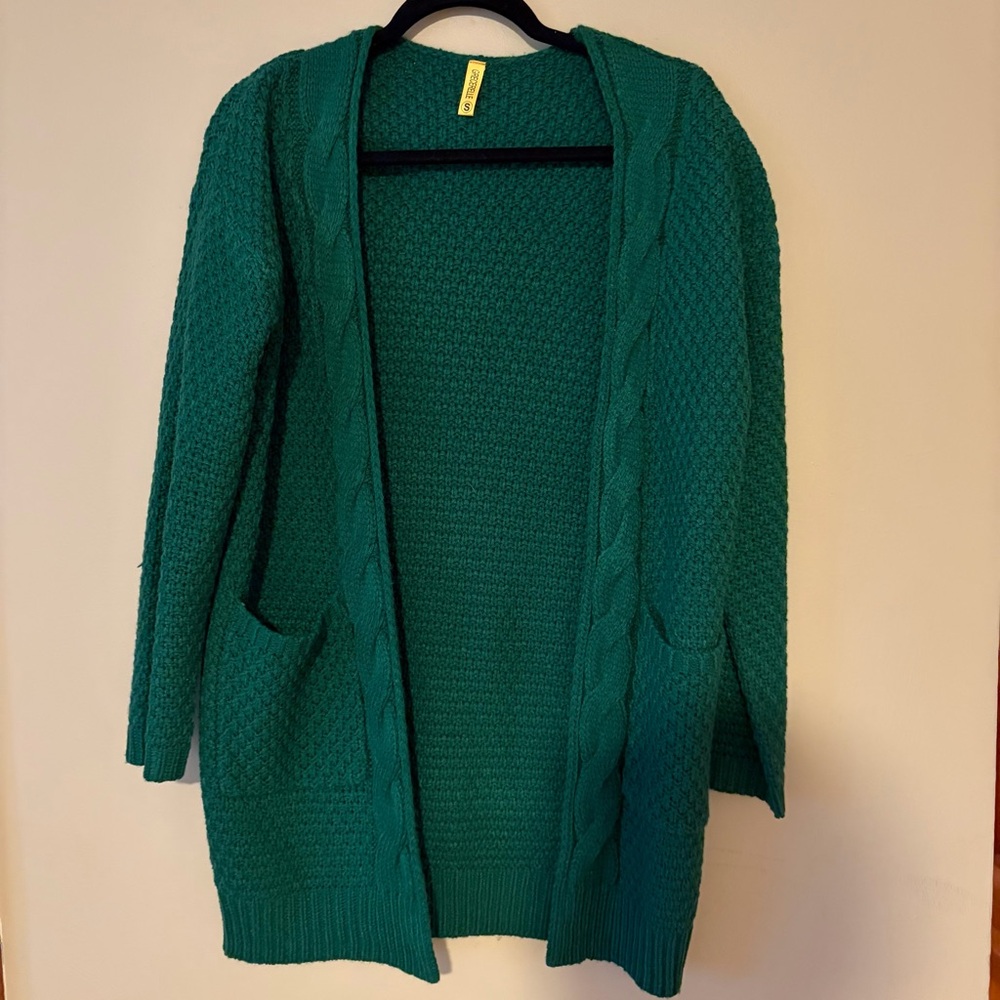 Emerald Open-Front Cardigan